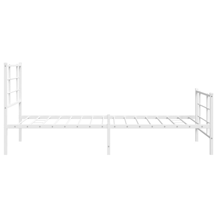 Cadru de pat metalic cu tăblie de cap/picioare, alb, 107x203 cm - WALTI WALTI