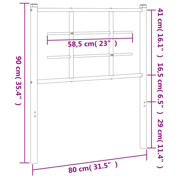 Tăblie de pat metalică, alb, 75 cm - WALTI WALTI