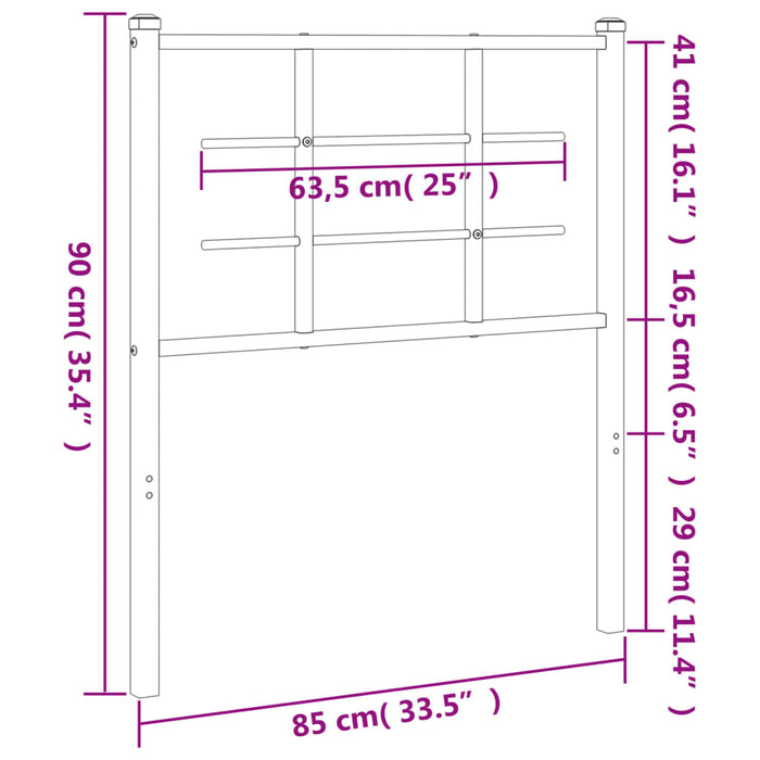 Tăblie de pat metalică, alb, 80 cm - WALTI WALTI