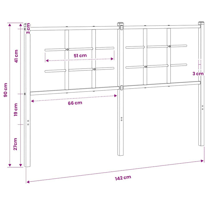Tăblie de pat de schimb metalică, alb, 135 cm WALTI