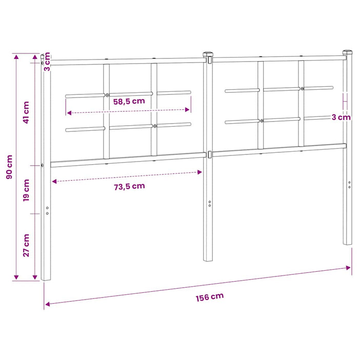 Tăblie de pat de schimb metalică, alb, 150 cm WALTI