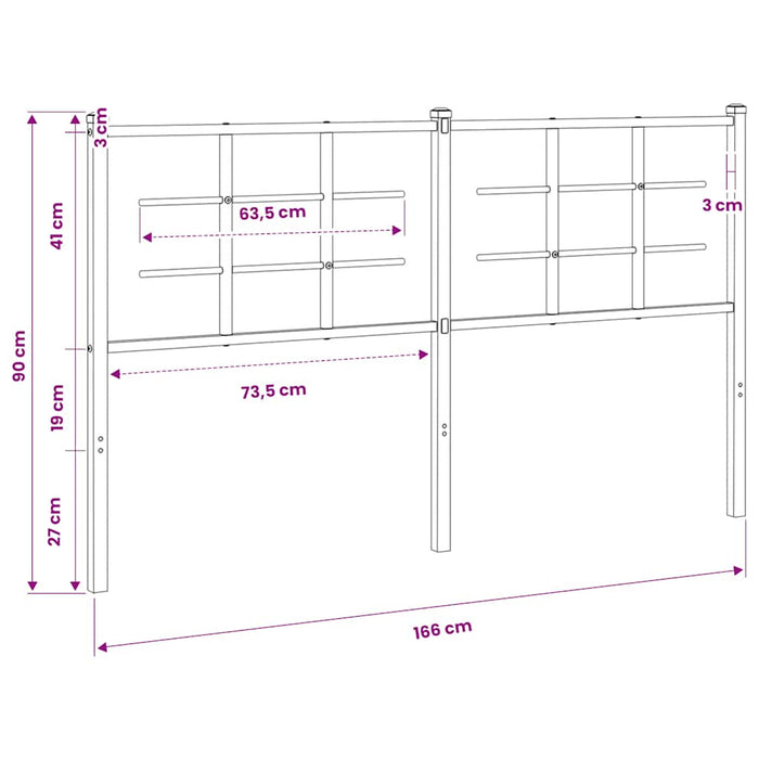 Tăblie de pat de schimb metalică, alb, 160 cm WALTI