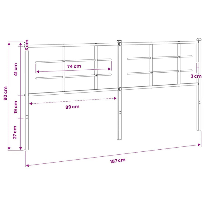 Tăblie de pat de schimb metalică, alb, 180 cm WALTI