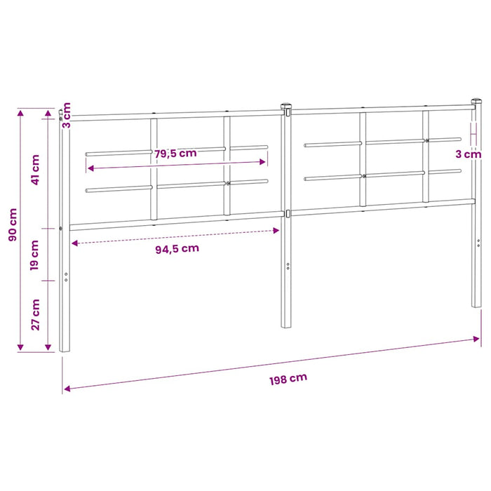 Tăblie de pat de schimb metalică, alb, 193 cm WALTI