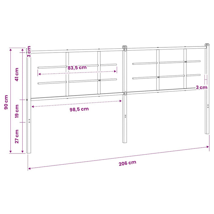Tăblie de pat de schimb metalică, alb, 200 cm WALTI
