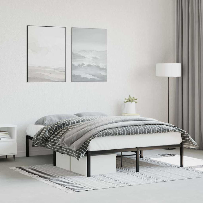Cadru pat metalic, negru, 135x190 cm - WALTI WALTI