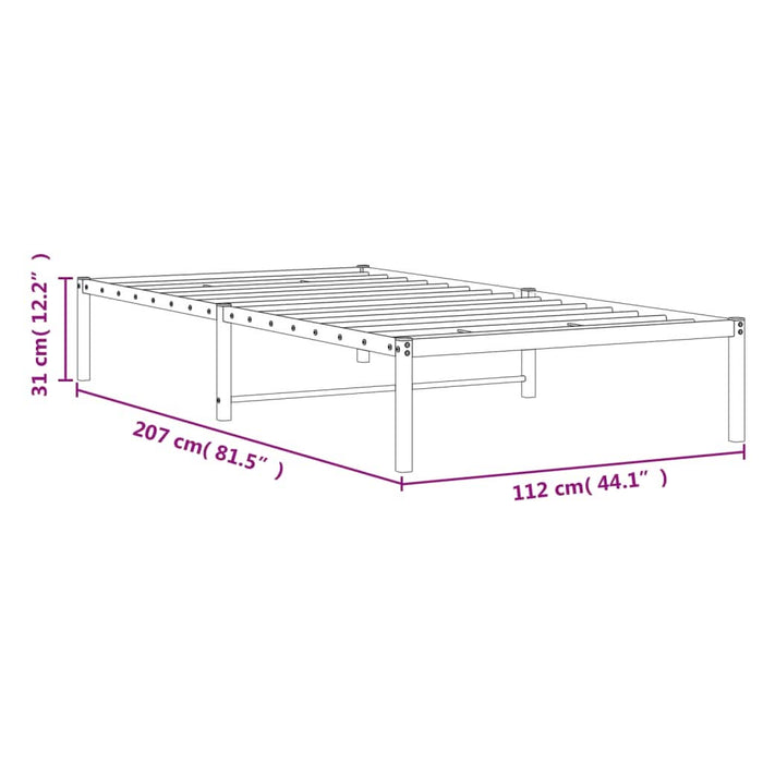 Cadru pat metalic, alb, 107x203 cm - WALTI WALTI
