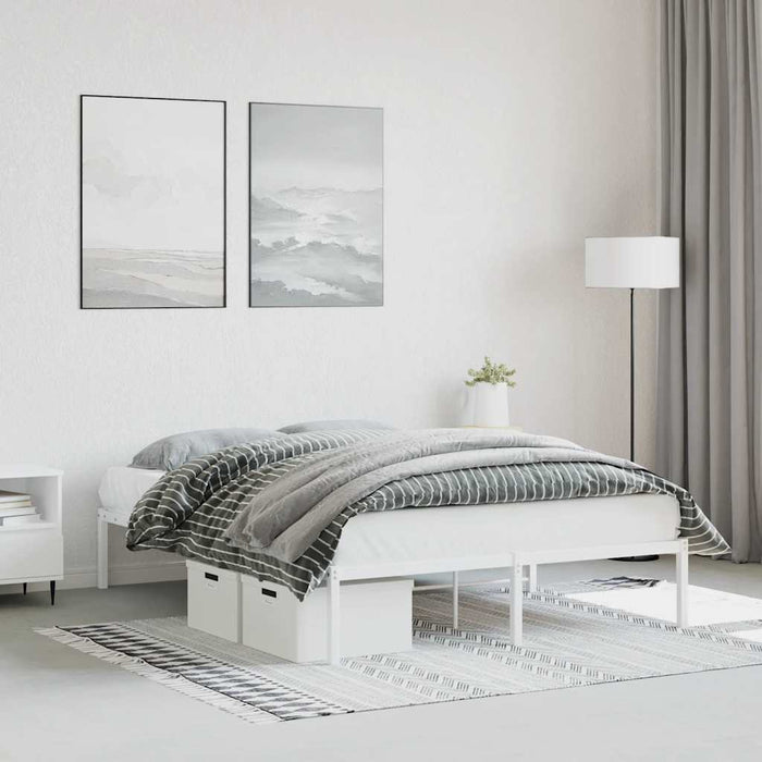 Cadru pat metalic, alb, 135x190 cm - WALTI WALTI
