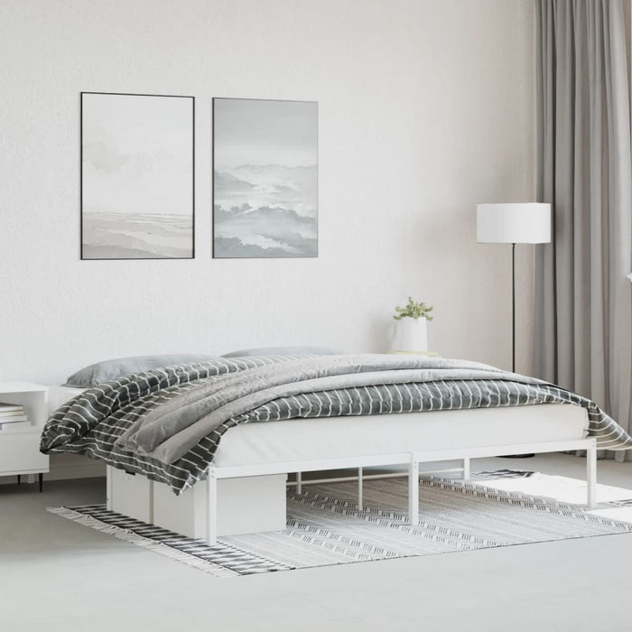Cadru pat metalic, alb, 193x203 cm - WALTI WALTI