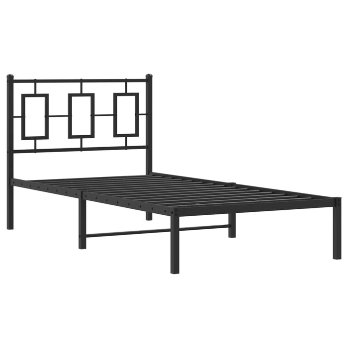 Cadru pat metalic cu tăblie, negru, 90x200 cm - WALTI WALTI