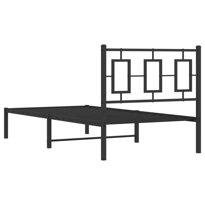 Cadru pat metalic cu tăblie, negru, 90x200 cm - WALTI WALTI