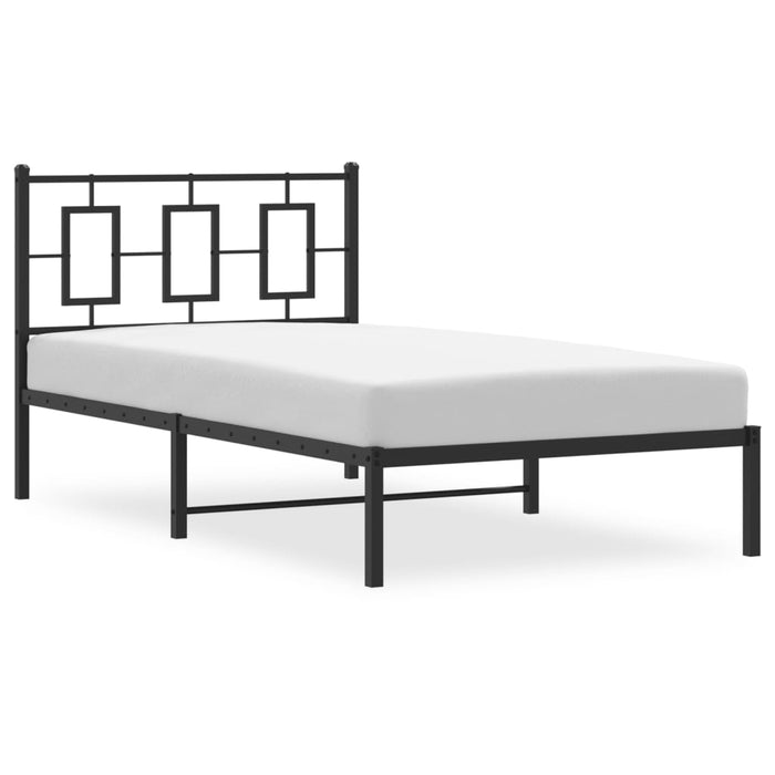Cadru de pat din metal cu tăblie, negru, 100x200 cm WALTI