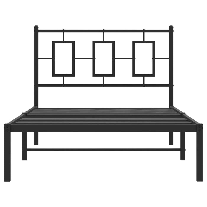 Cadru de pat din metal cu tăblie, negru, 100x200 cm WALTI