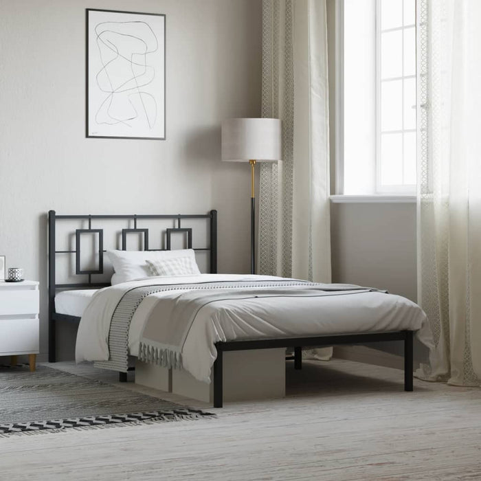 Cadru de pat din metal cu tăblie, negru, 107x203 cm - WALTI WALTI