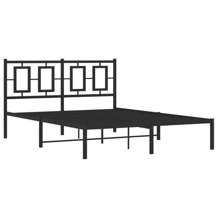 Cadru de pat metalic cu tăblie, negru, 140x190 cm - WALTI WALTI