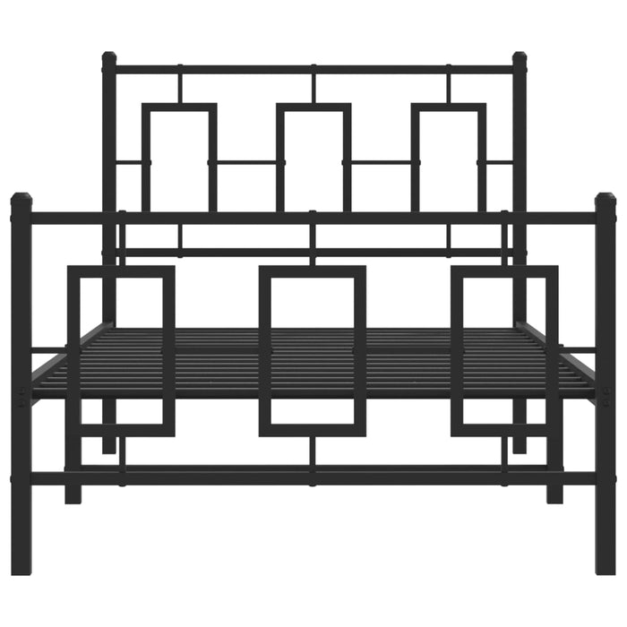 Cadru pat metalic cu tăblii de cap/picioare, negru, 90x200 cm - WALTI WALTI