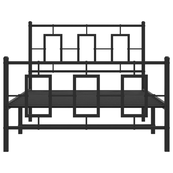 Cadru pat metalic cu tăblii de cap/picioare, negru, 100x200 cm - WALTI WALTI
