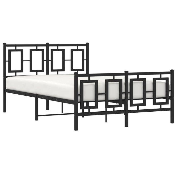 Cadru pat metalic cu tăblie de cap/picioare, negru, 120x190 cm - WALTI WALTI