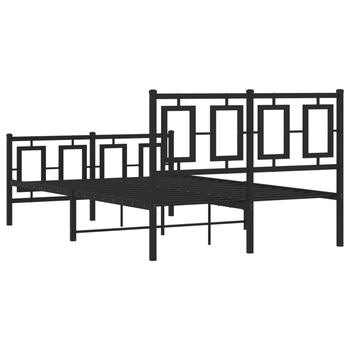 Cadru pat metalic cu tăblie de cap/picioare, negru, 120x190 cm - WALTI WALTI
