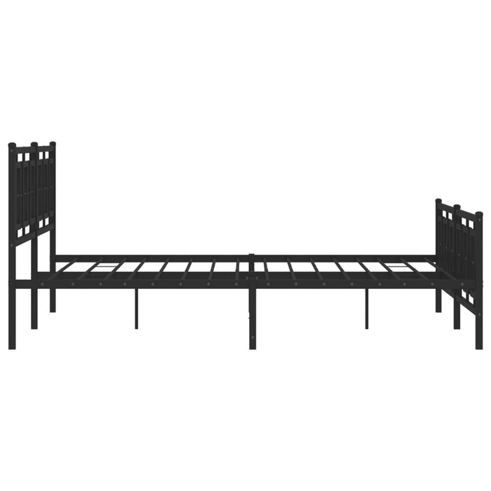 Cadru pat metalic cu tăblii de cap/picioare, negru, 183x213 cm - WALTI WALTI