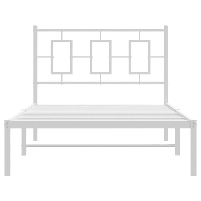 Cadru de pat metalic cu tăblie, alb, 100x190 cm WALTI