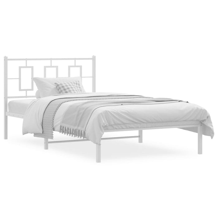 Cadru de pat din metal cu tăblie, alb, 107x203 cm - WALTI WALTI