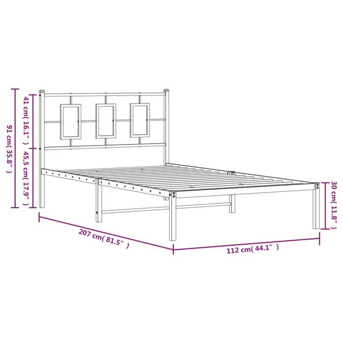 Cadru de pat din metal cu tăblie, alb, 107x203 cm - WALTI WALTI