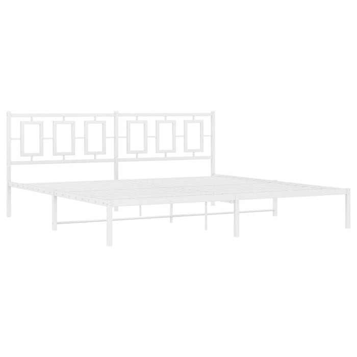 Cadru de pat metalic cu tăblie, alb, 193x203 cm - WALTI WALTI