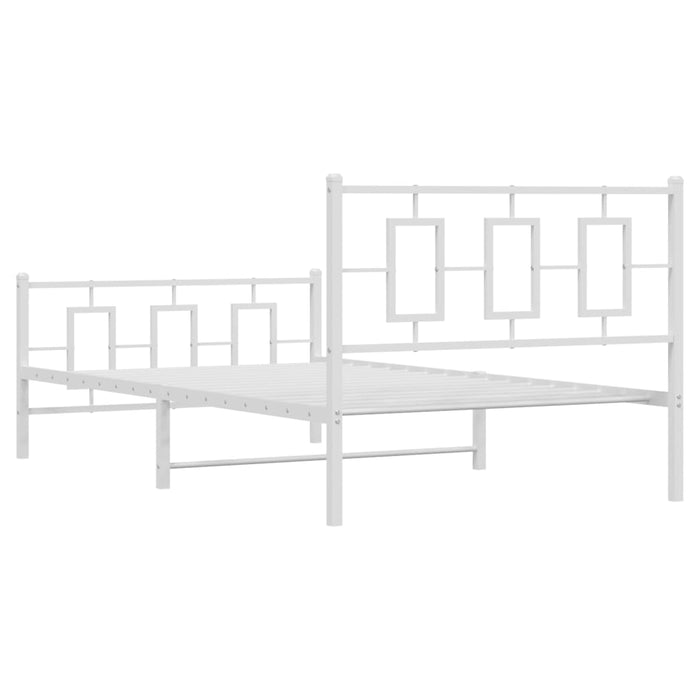 Cadru de pat metalic cu tăblie de cap/picioare, alb, 107x203 cm - WALTI WALTI