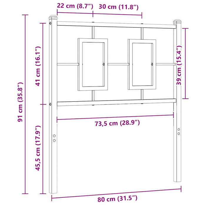 Tăblie de pat de schimb metalică, alb, 75 cm WALTI