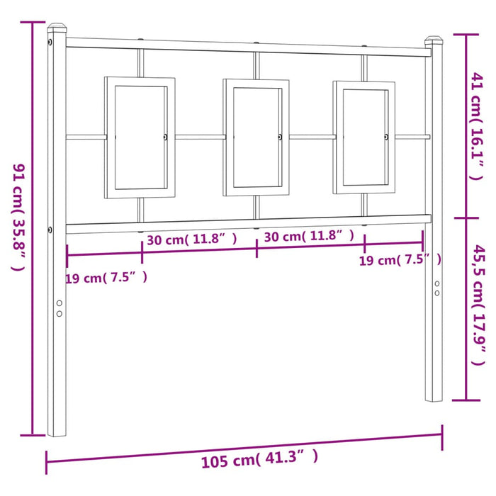 Tăblie de pat metalică, alb, 100 cm - WALTI WALTI