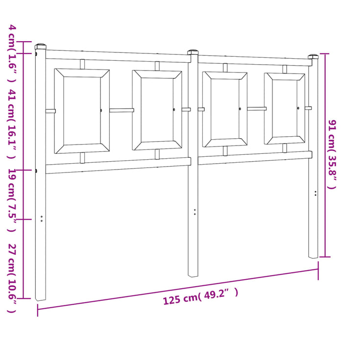 Tăblie de pat metalică, alb, 120 cm - WALTI WALTI