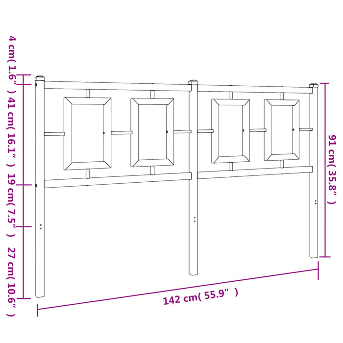 Tăblie de pat metalică, alb, 135 cm - WALTI WALTI