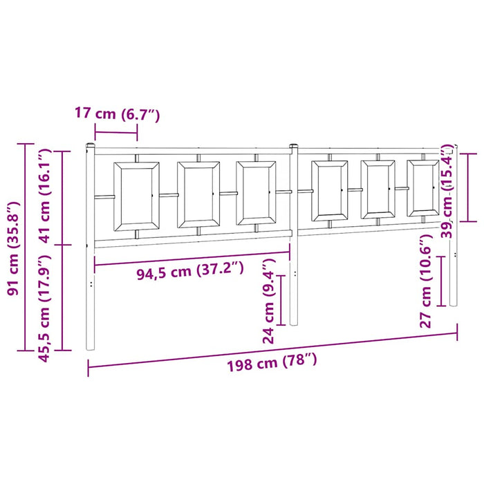 Tăblie de pat de schimb metalică, alb, 193 cm WALTI