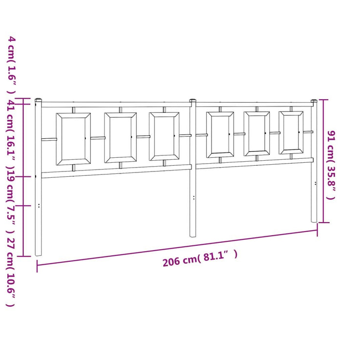 Tăblie de pat metalică, alb, 200 cm - WALTI WALTI