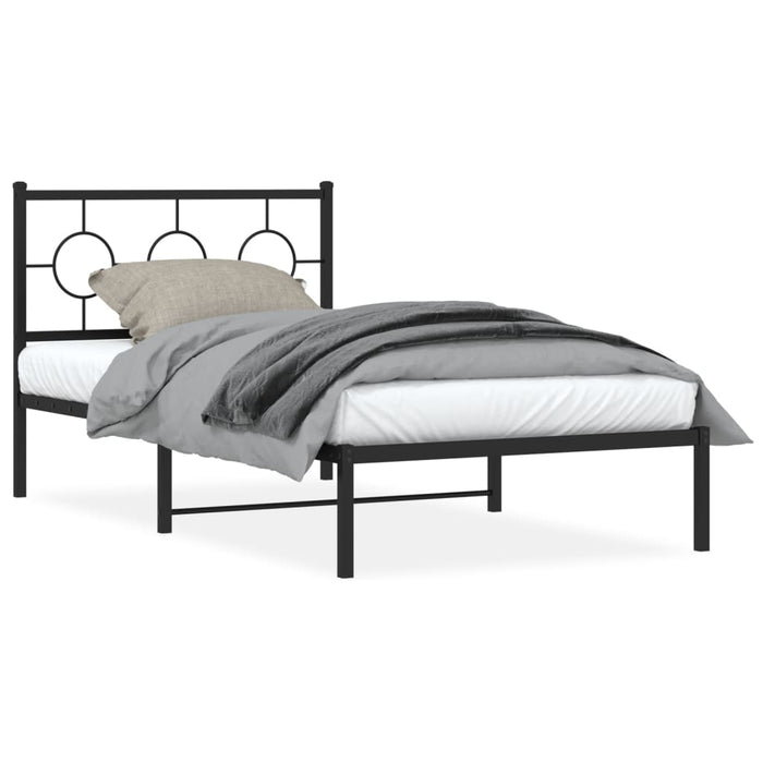 Cadru de pat din metal cu tăblie, negru, 100x200 cm - WALTI WALTI