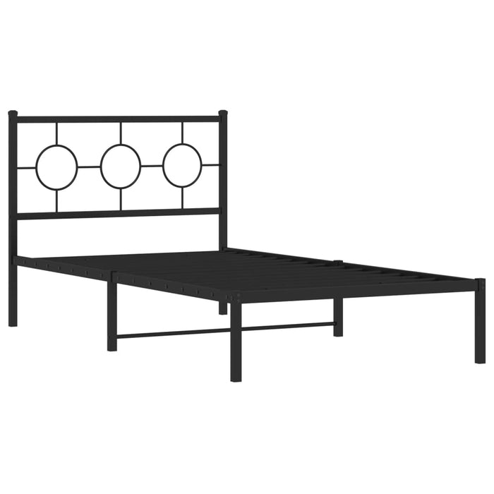 Cadru de pat din metal cu tăblie, negru, 100x200 cm - WALTI WALTI