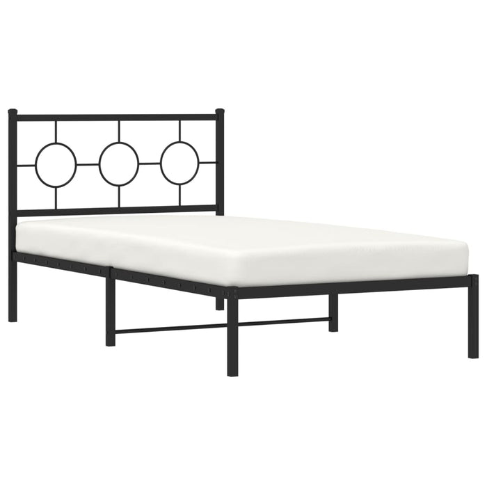 Cadru de pat din metal cu tăblie, negru, 100x200 cm - WALTI WALTI