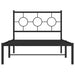 Cadru de pat din metal cu tăblie, negru, 100x200 cm - WALTI WALTI