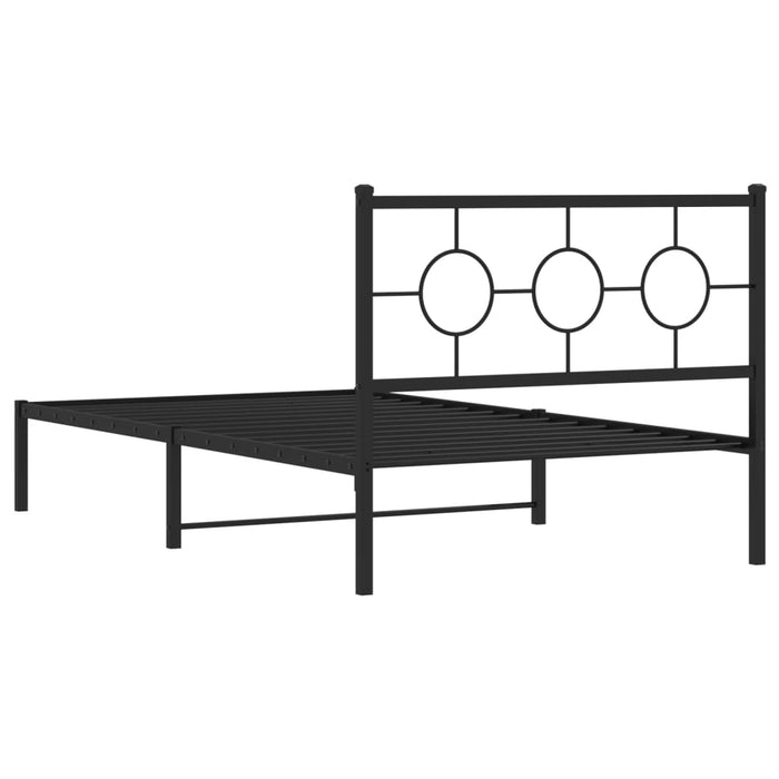 Cadru de pat din metal cu tăblie, negru, 107x203 cm - WALTI WALTI