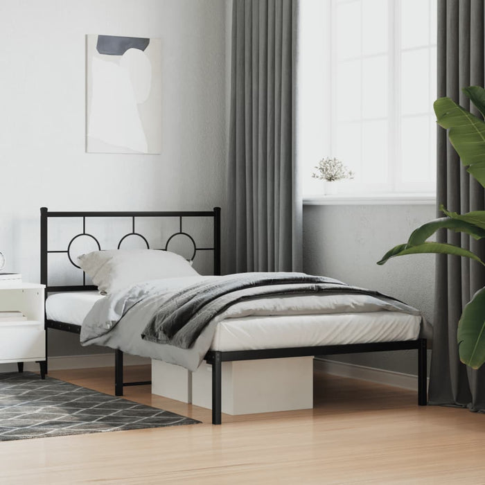 Cadru de pat din metal cu tăblie, negru, 107x203 cm - WALTI WALTI
