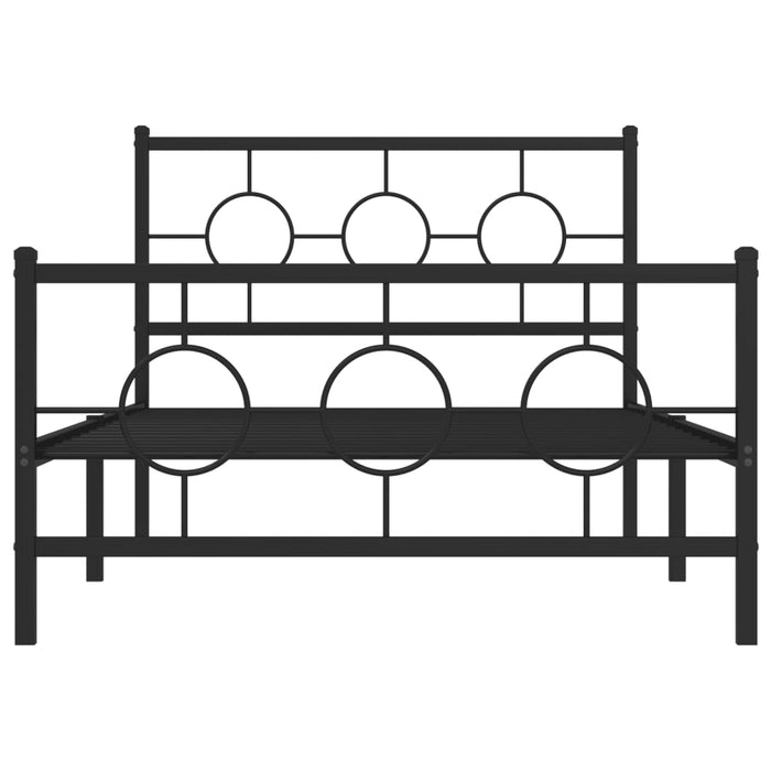 Cadru pat metalic cu tăblii de cap/picioare, negru, 107x203 cm - WALTI WALTI