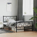 Cadru pat metalic cu tăblii de cap/picioare, negru, 107x203 cm - WALTI WALTI