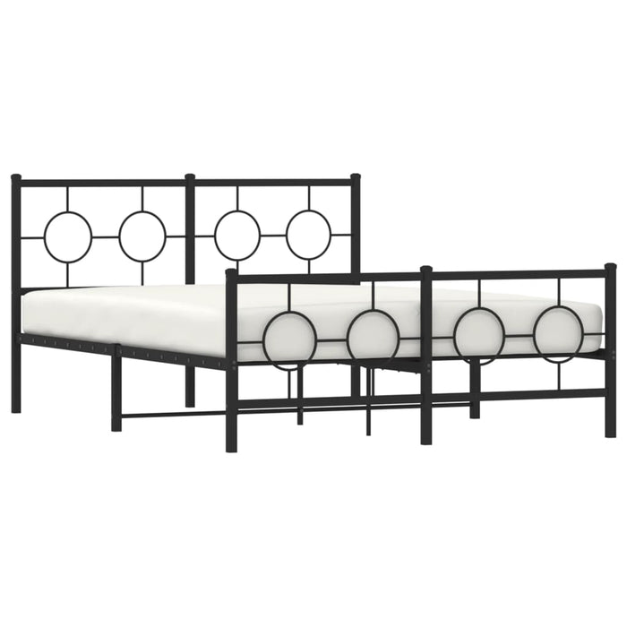 Cadru pat metalic cu tăblie de cap/picioare, negru, 140x190 cm - WALTI WALTI