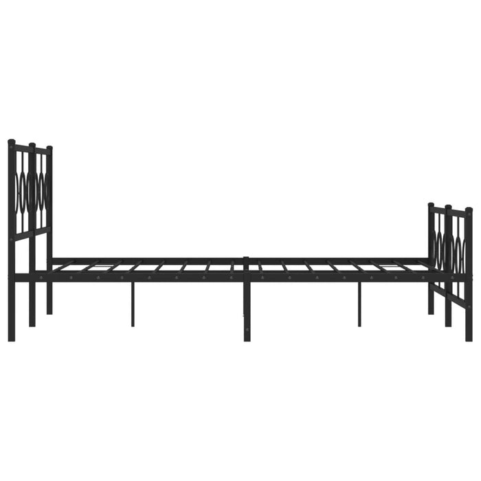 Cadru pat metalic cu tăblii de cap/picioare, negru, 183x213 cm - WALTI WALTI