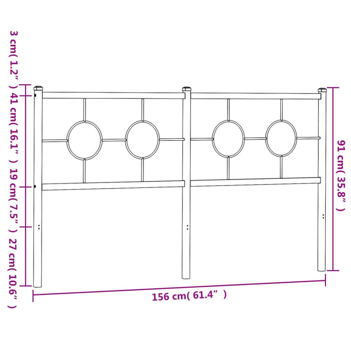 Tăblie de pat de schimb metalică, negru, 150 cm WALTI