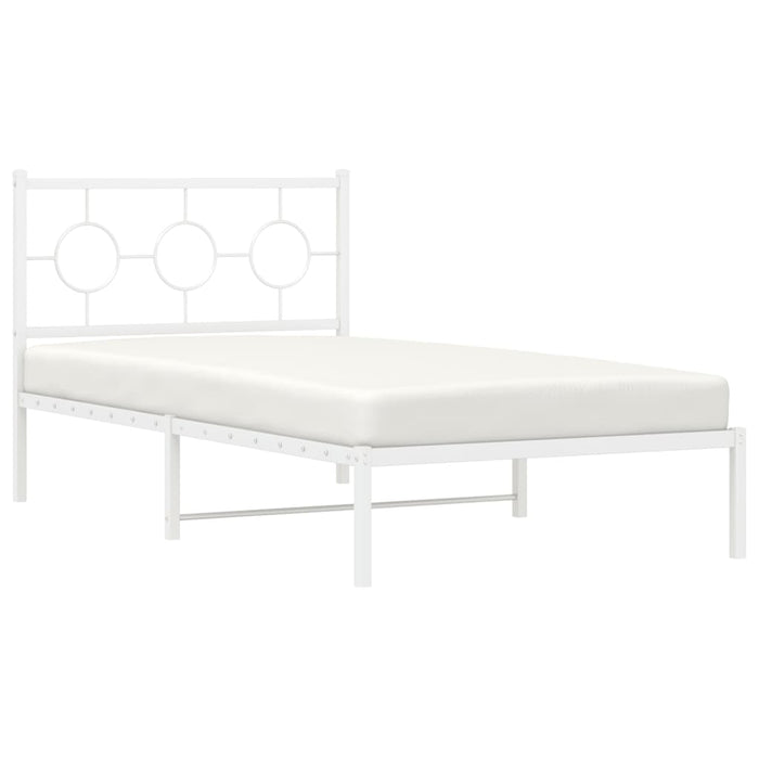 Cadru de pat din metal cu tăblie, alb, 100x200 cm WALTI