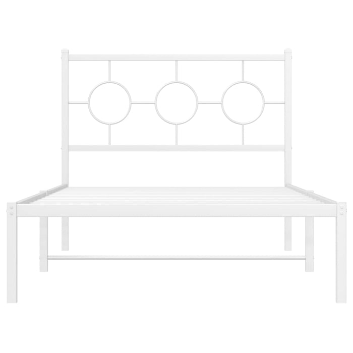 Cadru de pat din metal cu tăblie, alb, 100x200 cm WALTI
