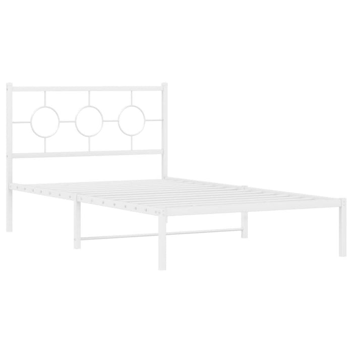 Cadru de pat din metal cu tăblie, alb, 107x203 cm - WALTI WALTI