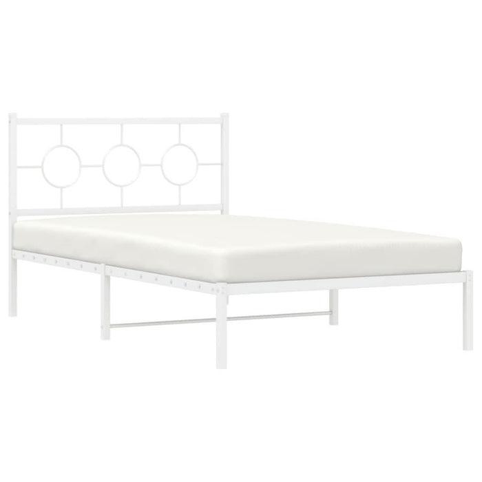Cadru de pat din metal cu tăblie, alb, 107x203 cm - WALTI WALTI